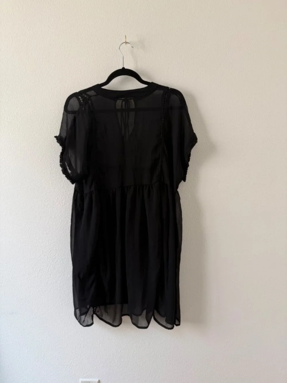 Bleu Rod Beattie Black Sheer Swim Cover Up Dress, One Size, NWT